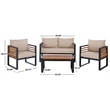 Safavieh Baker 4 Pc Steel and Wood Living Set  in Black / Taupe