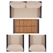 Safavieh Baker 4 Pc Steel and Wood Living Set  in Black / Taupe