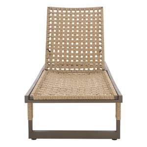 Safavieh Arthur Iron Lounge Chair in Gray / Tan