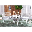 Safavieh Kyomi 3Pc Steel and Fabric Lounge Set in Gray