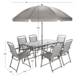 Safavieh Laurenti Steel and Fabric Dining Set in Gray