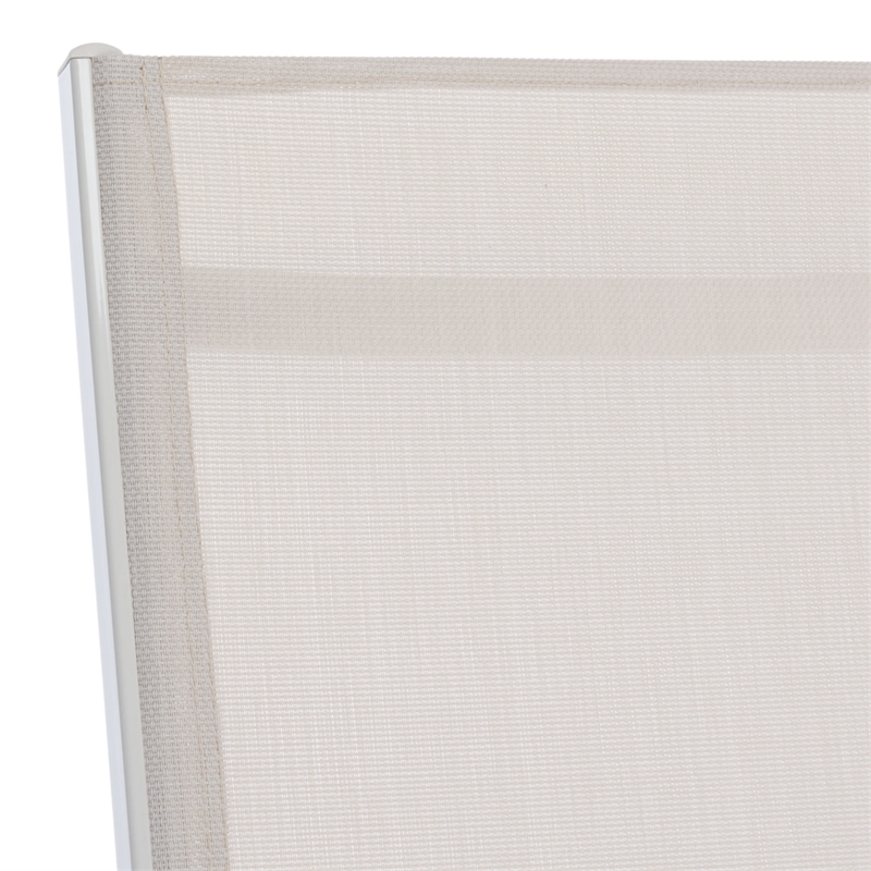 Safavieh Fionne Aluminum Sunlounger in White / Beige