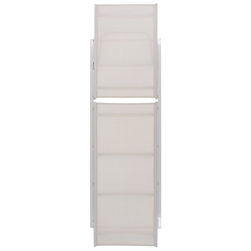 Safavieh Fionne Aluminum Sunlounger in White / Beige