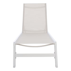 Safavieh Fionne Aluminum Sunlounger in White / Beige
