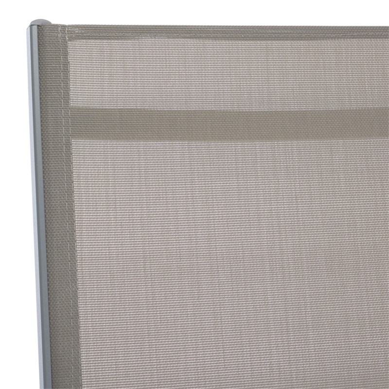 Safavieh Fionne Aluminum Sunlounger in Silver / Gray