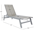 Safavieh Fionne Aluminum Sunlounger in Silver / Gray