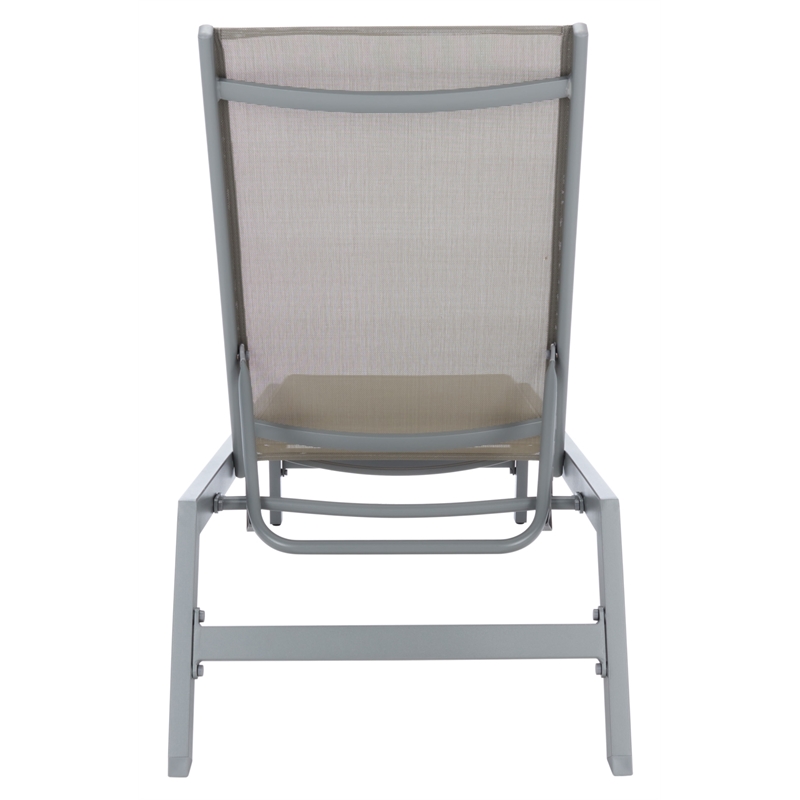 Safavieh Fionne Aluminum Sunlounger in Silver / Gray