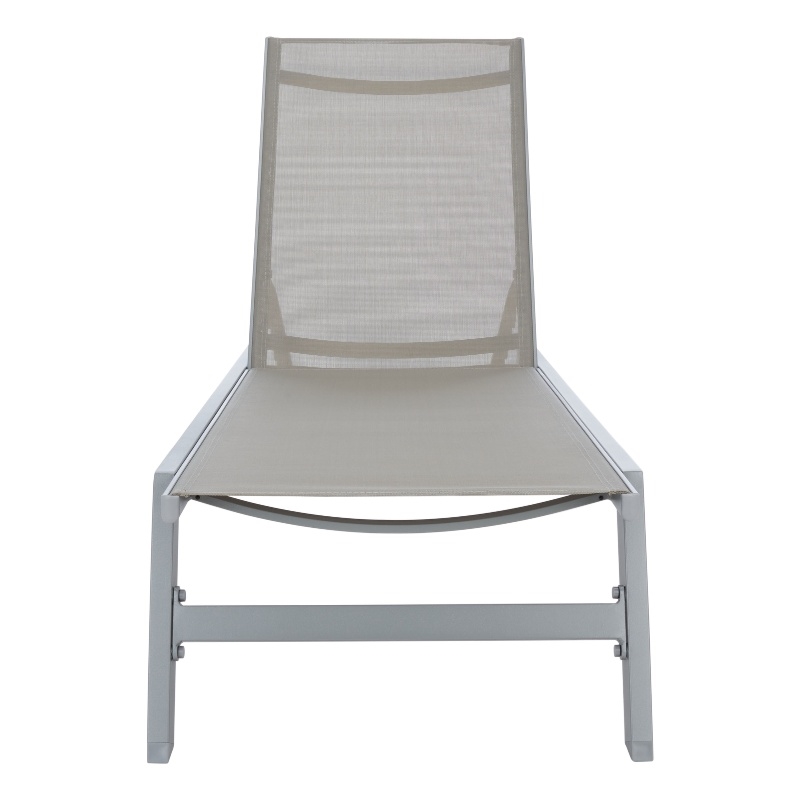 Safavieh Fionne Aluminum Sunlounger in Silver / Gray
