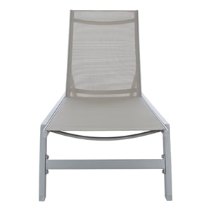 Safavieh Fionne Aluminum Sunlounger in Silver / Gray