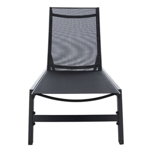 Safavieh Fionne Aluminum Sunlounger in Black