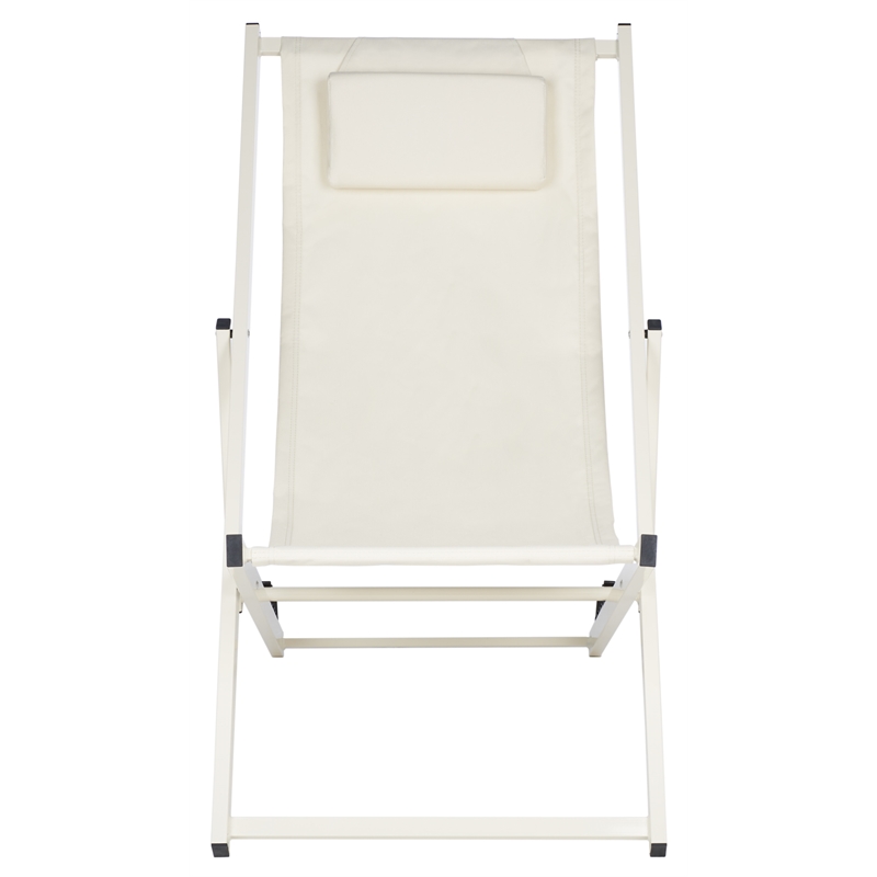 Safavieh Camlin Set of 2 Aluminum Sling Chairs  in Beige