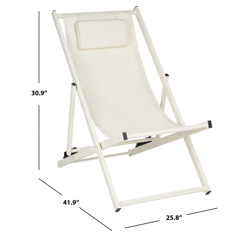 Safavieh Camlin Set of 2 Aluminum Sling Chairs  in Beige