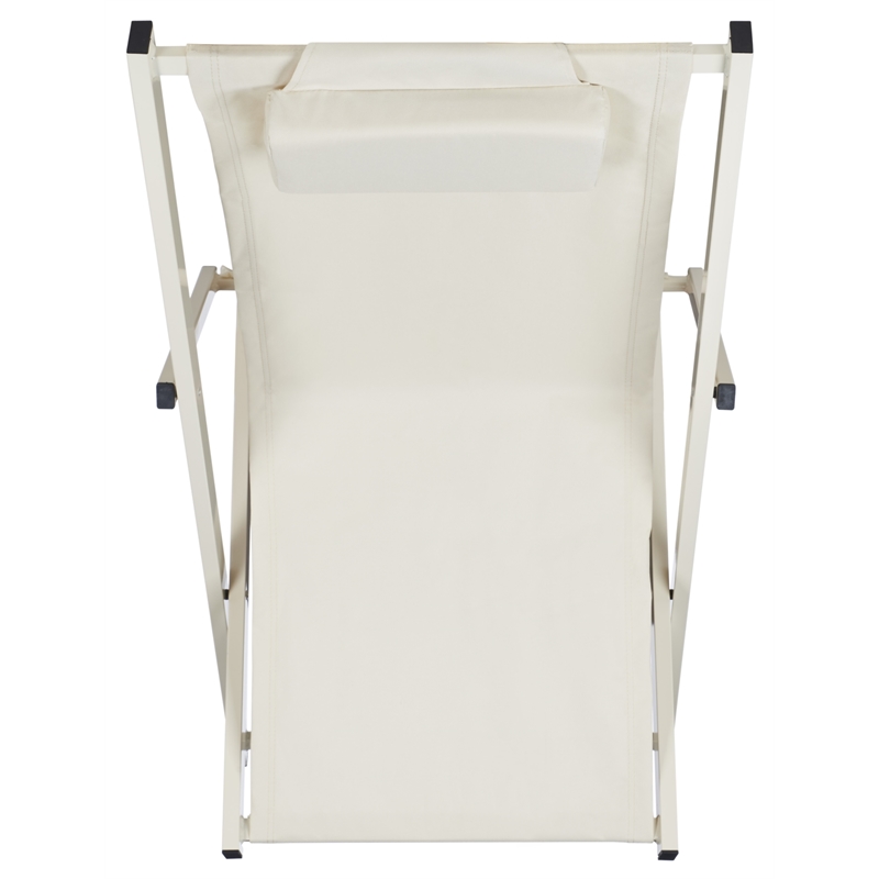Safavieh Camlin Set of 2 Aluminum Sling Chairs  in Beige