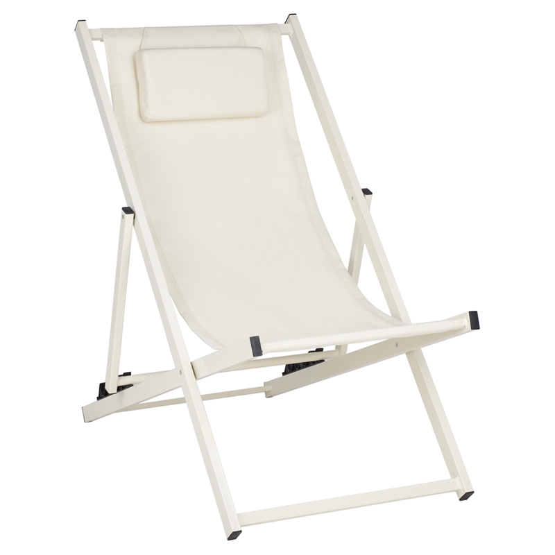 Safavieh Camlin Set of 2 Aluminum Sling Chairs  in Beige