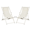Safavieh Camlin Set of 2 Aluminum Sling Chairs  in Beige