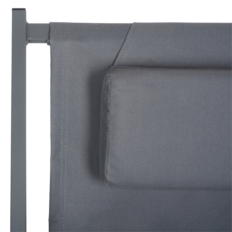 Safavieh Camlin Set of 2 Aluminum Sling Chairs in Gray / Gray