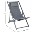 Safavieh Camlin Set of 2 Aluminum Sling Chairs in Gray / Gray