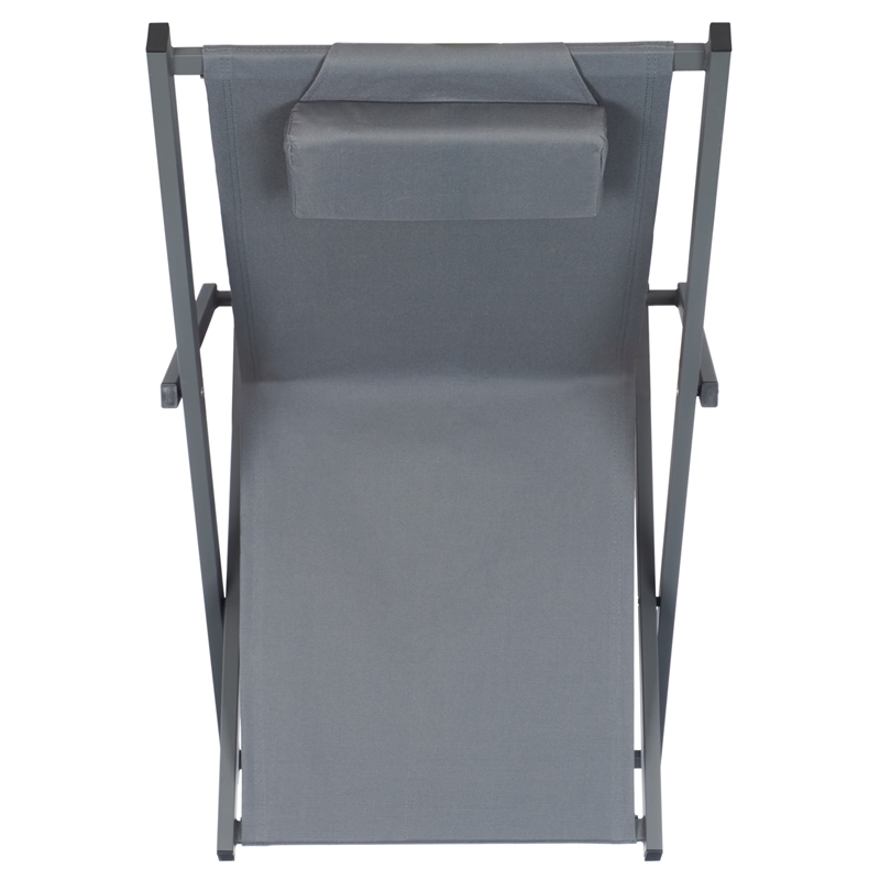 Safavieh Camlin Set of 2 Aluminum Sling Chairs in Gray / Gray