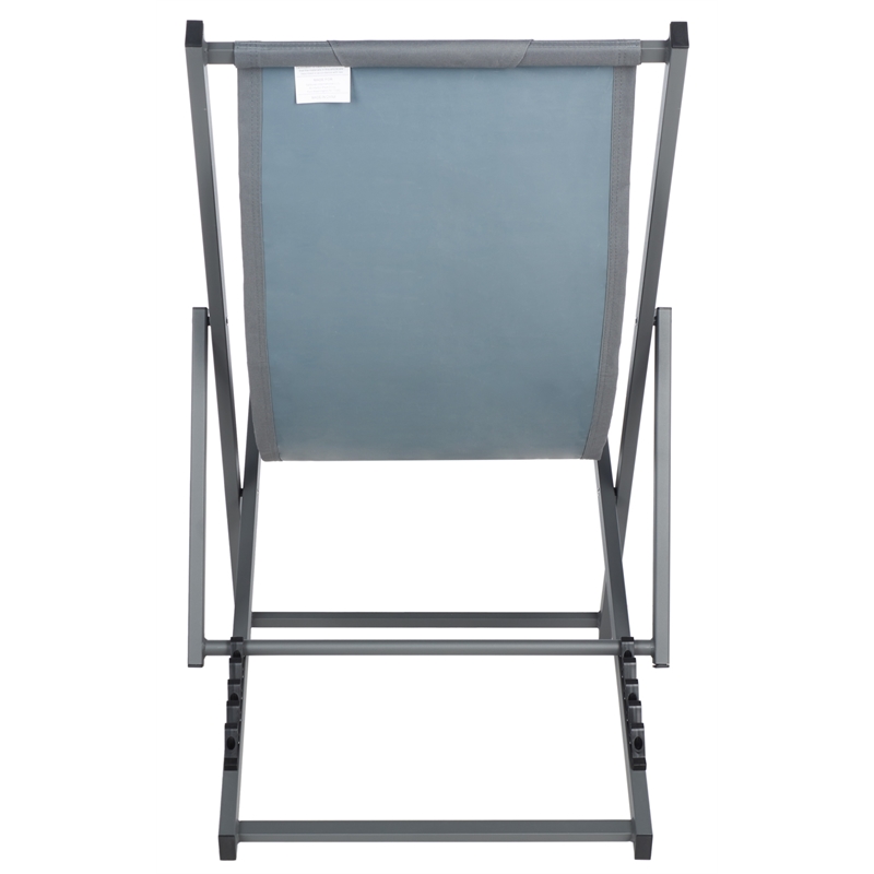 Safavieh Camlin Set of 2 Aluminum Sling Chairs in Gray / Gray