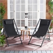 Safavieh Camlin Set of 2 Aluminum Sling Chairs in Black / Black
