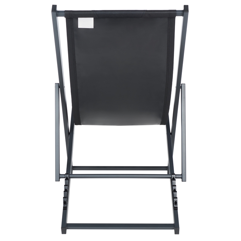 Safavieh Camlin Set of 2 Aluminum Sling Chairs in Black / Black