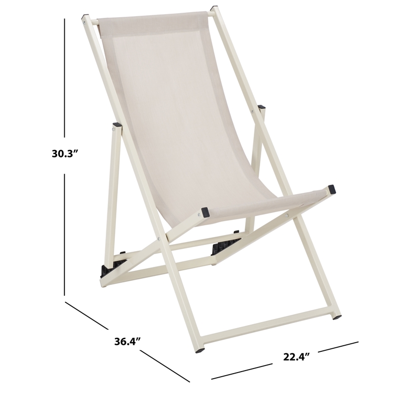 Safavieh Breslin Set of 2 Aluminum Sling Chairs  in Beige