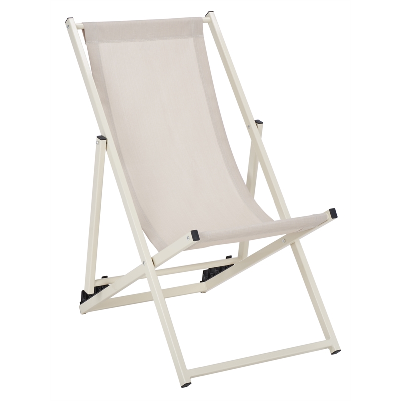 Safavieh Breslin Set of 2 Aluminum Sling Chairs  in Beige