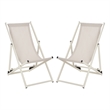 Safavieh Breslin Set of 2 Aluminum Sling Chairs  in Beige