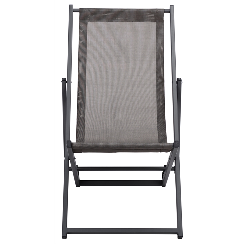 Safavieh Breslin Set of 2 Aluminum Sling Chairs  in Gray / Gray