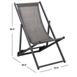 Safavieh Breslin Set of 2 Aluminum Sling Chairs  in Gray / Gray