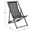 Safavieh Breslin Set of 2 Aluminum Sling Chairs in Black / Black