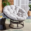 Safavieh Kiraya Rattan and Steel Papasan Chair in Brown / Gray