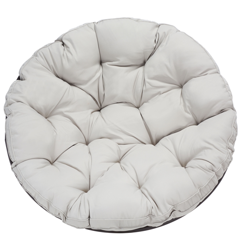 Safavieh Kiraya Rattan and Steel Papasan Chair in Brown / Gray