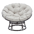 Safavieh Kiraya Rattan and Steel Papasan Chair in Brown / Gray