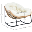 Safavieh Ravena Steel and Rattan Rocking Chair in Natural / Beige