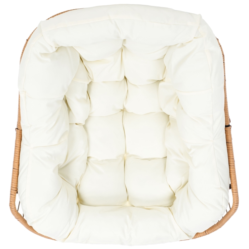Safavieh Ravena Steel and Rattan Rocking Chair in Natural / Beige