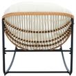 Safavieh Ravena Steel and Rattan Rocking Chair in Natural / Beige