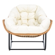 Safavieh Ravena Steel and Rattan Rocking Chair in Natural / Beige