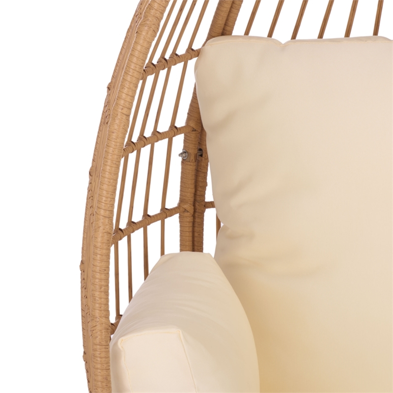 Safavieh Emmett Steel Egg Chair in Natural / Beige