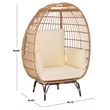Safavieh Emmett Steel Egg Chair in Natural / Beige