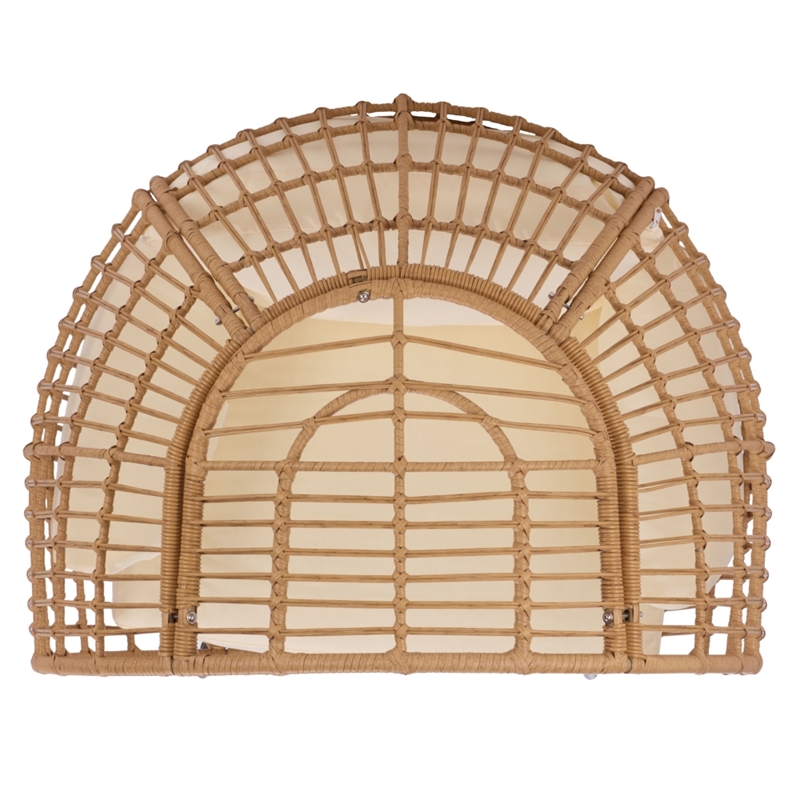 Safavieh Emmett Steel Egg Chair in Natural / Beige