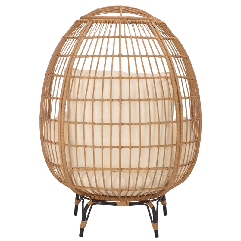Safavieh Emmett Steel Egg Chair in Natural / Beige