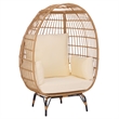 Safavieh Emmett Steel Egg Chair in Natural / Beige