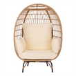 Safavieh Emmett Steel Egg Chair in Natural / Beige
