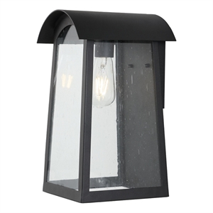 Safavieh Adalai 8 &quot Iron and Glass Outdoor Wall Sconce in Black