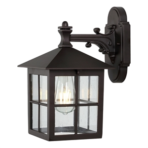 Safavieh Penryn 10 &quot Iron and Aluminum Outdoor Wall Sconce Set of 2 in Black