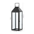Safavieh Ruane Iron and Glass Outdoor Lantern Set of 2 in Black