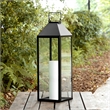 Safavieh Ruane Iron and Glass Outdoor Lantern in Black