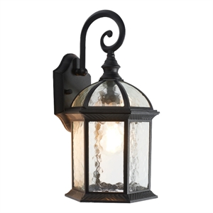 Safavieh Falyn 8 &quot Steel and Glass Outdoor Wall Sconce Set of 2 in Black
