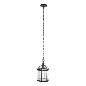Safavieh Falyn 10 &quot  Steel and Glass Outdoor Pendant in Bronze